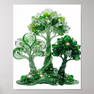 Eye-Catching Green GREEN EMERALD JEWELRY TREE Poster