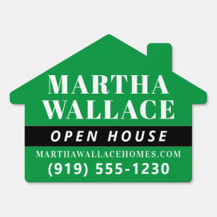 Eye Catching Green Real Estate Agent Open House Garden Sign