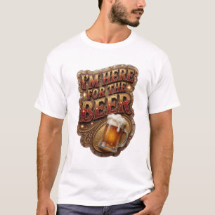 Eye-Catching I'M HERE FOR THE BEER Custom Tee