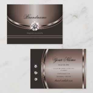 Eye Catching Jewels Dark Rose Gold Colours Diamond Business Card