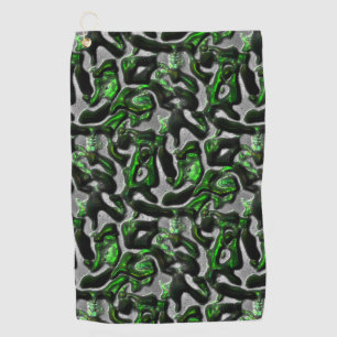 Eye-catching lime green texture carved in grey golf towel