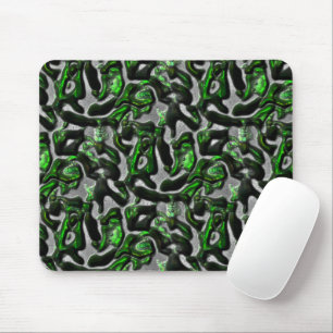 Eye-catching lime green texture carved in grey mouse pad