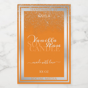 Eye Catching Orange Product Labels Silver Frame
