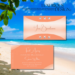 Eye Catching Peach Colours with Sparkling Diamonds Business Card