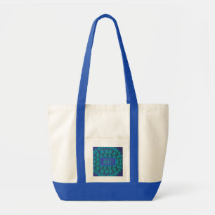 Eye Catching Peacock Teal & Blue Personalised Tote Bag