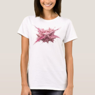 Eye-Catching Pink Abstract Stars Artistic Motif T-Shirt