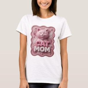 Eye-Catching Pink CAT MOM Tee
