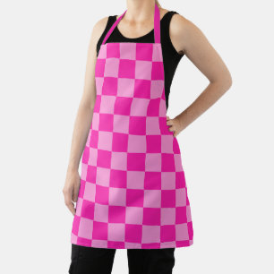 Eye-Catching Pink Chequerboard Apron