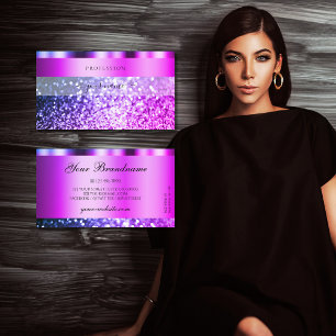Eye Catching Pink Purple Sparkle Glitter Flashy Business Card