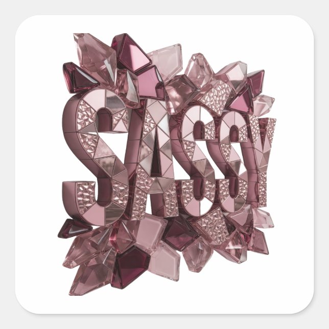 Eye-Catching Pink SASSY Sticker Print (Front)