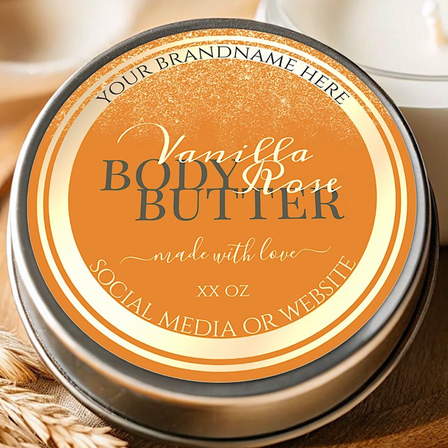 Eye Catching Product Packaging Labels Orange Gold (Creator Uploaded)