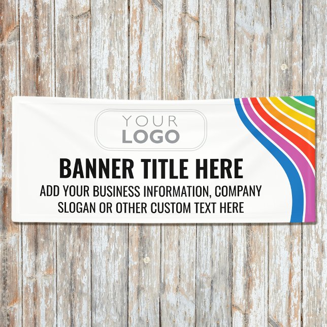 Eye-catching Rainbow Wave Custom Business Logo Banner (Creator Uploaded)