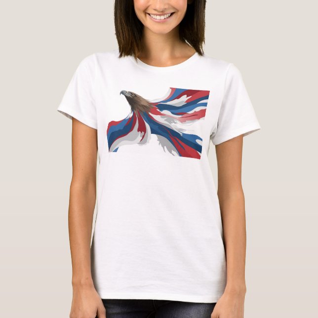 Eye-Catching Red Abstract Eagle Custom Creation T-Shirt (Front)