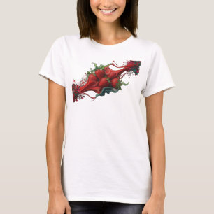 Eye-Catching Red Abstract Strawberries Art Print T-Shirt