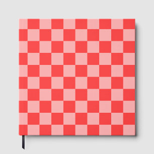 Eye-Catching Red and Pink Chequerboard Guest Book