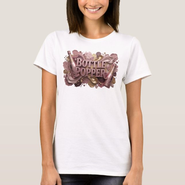 Eye-Catching Red BOTTLE POPPER Shirt Design (Front)