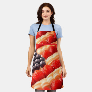 Eye-Catching Red White + Blue July 4 Pie on Cooks Apron