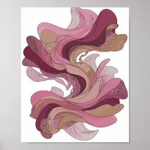 Eye-Catching Silver ABSTRACT ART Art Print