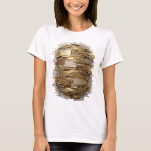 Eye-Catching Silver ABSTRACT ART Artistic Motif T-Shirt