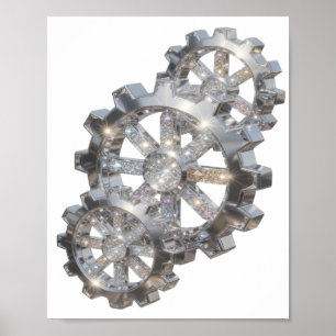 Eye-Catching Silver ABSTRACT ART Fashion Print