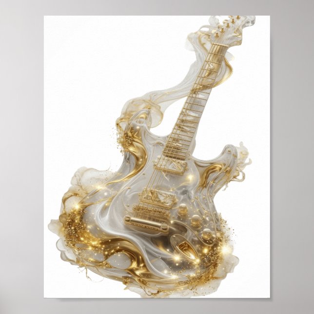 Eye-Catching Silver ABSTRACT ART Modern Design Poster (Front)