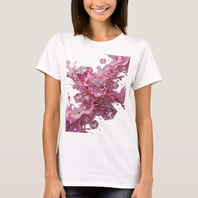 Eye-Catching Silver ABSTRACT ART Statement Tee (Front)
