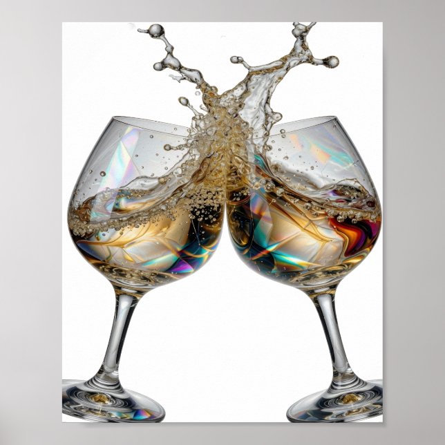 Eye-Catching Silver CHEERS Text Design Poster (Front)