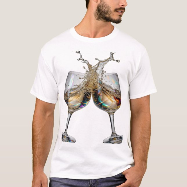 Eye-Catching Silver CHEERS Text Design T-Shirt (Front)
