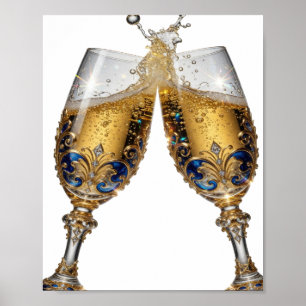 Eye-Catching Silver CHEERS TO GOOD HEALTH Poster