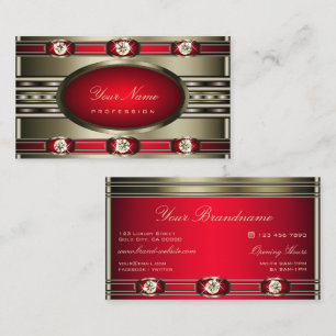 Eye Catching Silver Colours Red with Faux Diamonds Business Card