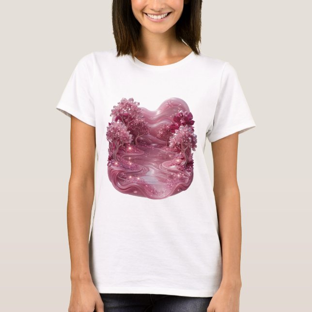Eye-Catching Silver FANTASY LANDSCAPE Custom Tee (Front)