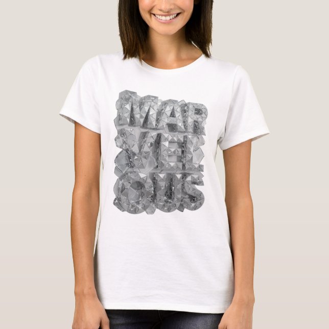 Eye-Catching Silver MARVELOUS Slogan Design T-Shirt (Front)