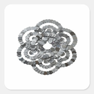Eye-Catching Silver SILVER COINS Craft Sticker