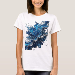 Eye-Catching Silver WATER FLOW Statement Tee