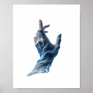 Eye-Catching Silver WATER MAGIC Slogan Design Poster