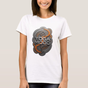 Eye-Catching Silver YOGA MOOD Print T-Shirt