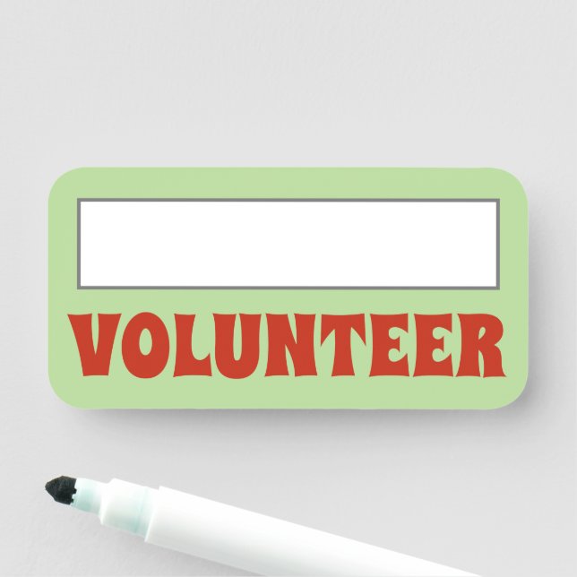 Eye-Catching "VOLUNTEER" Name Tag (In Situ)