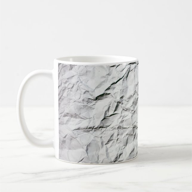 Eye Catching Wrinkled White Paper Coffee Mug (Left)