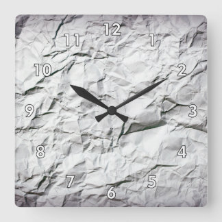 Eye Catching Wrinkled White Paper Square Wall Clock