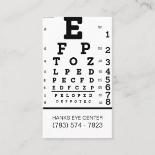 Eye Centre Vision Ophthalmologist Optician Business Card