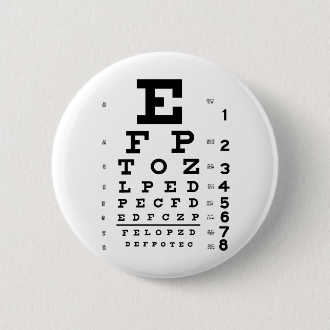 Eye Chart 6 Cm Round Badge (Front)