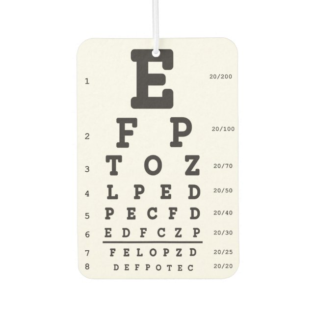 Eye Chart Air Freshener (Front)