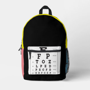 Eye Chart Book Bag Back Pack