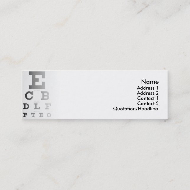 Eye Chart Business Card (Front)