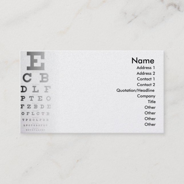 Eye Chart Business Card (Front)