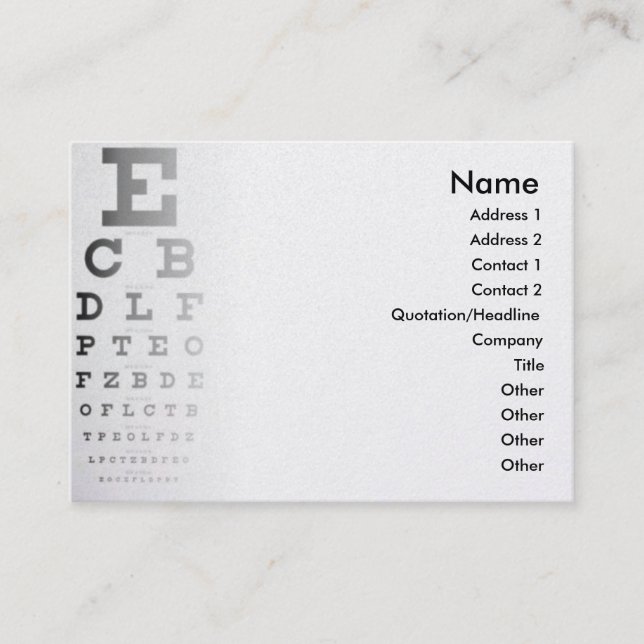 Eye Chart Business Card (Front)