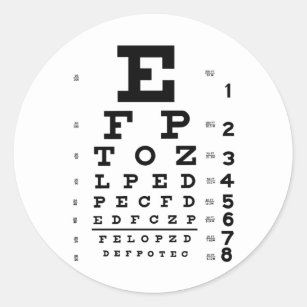 Eye Chart Classic Round Sticker