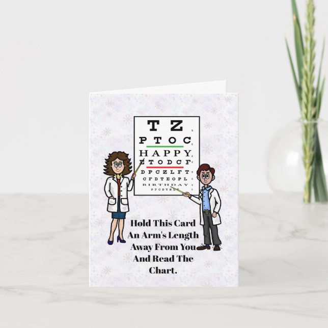 Eye Chart Exam Funny Birthday Card (Front)