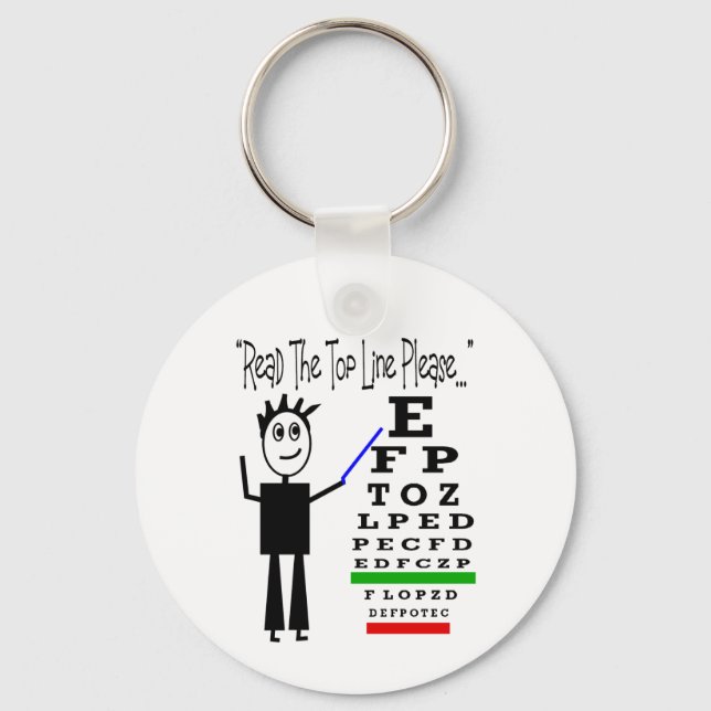 Eye Chart Eye Doctor Design Gifts Key Ring (Front)