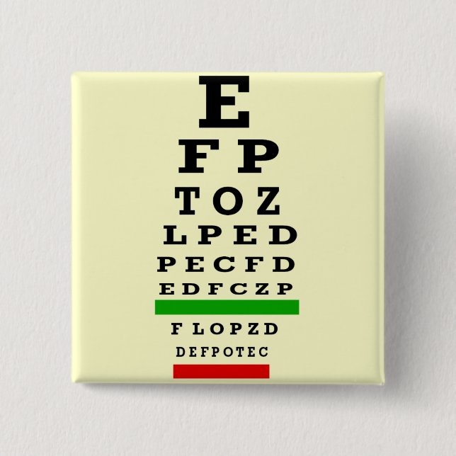EYE CHART Gifts 15 Cm Square Badge (Front)